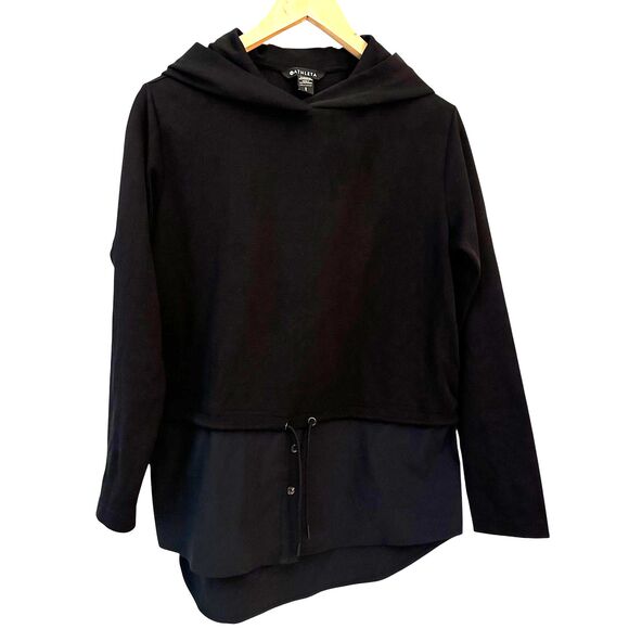 Athleta Black Pullover Stretchy Hoodie Sweatshirt Size S - Picture 1 of 7